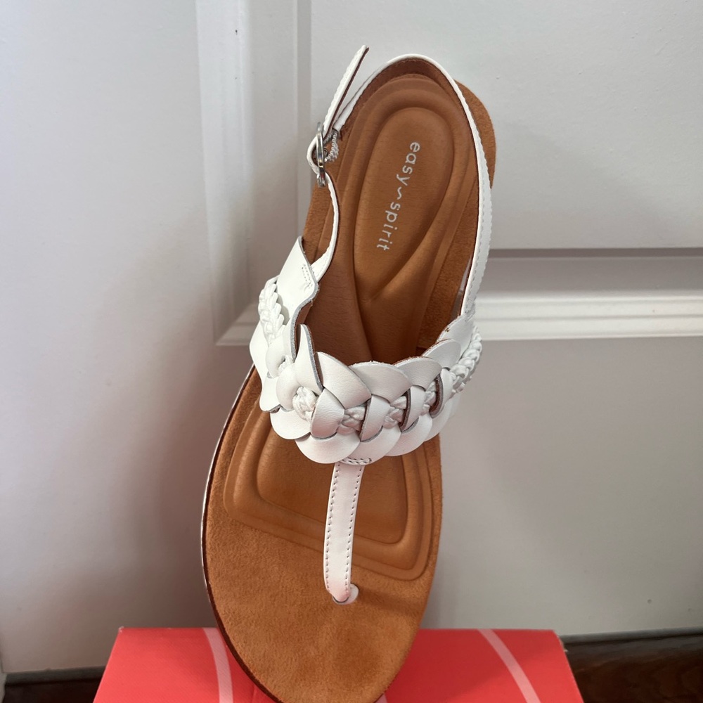 Easy Spirit Women's White and Tan Braided Sandals - Picture 3 of 4